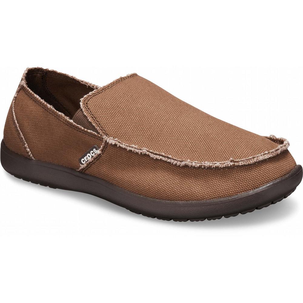 Coffee Men's Crocs Santa Cruz Slip-On Shoes | NZ 0653EBCX